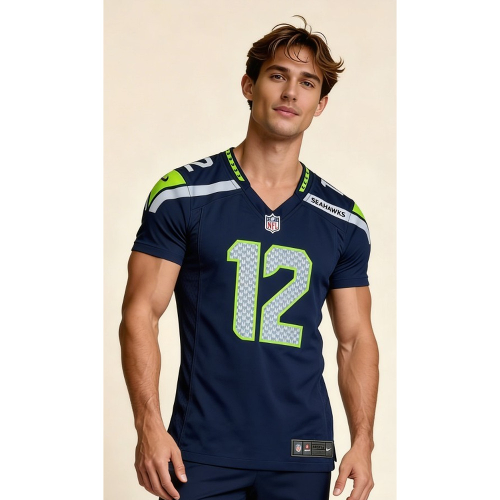 Seattle Seahawks #12 Fan On Polyester football Jersey